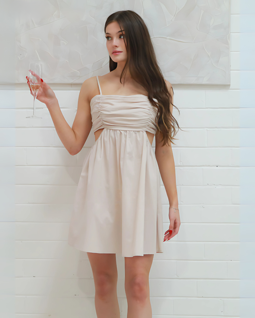 Talle Mini Dress (Beige) - Image 2
